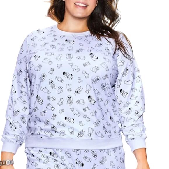ELOQUII x Katie Sturino Ruff Days Printed Sweatshirt - Picture 1 of 12